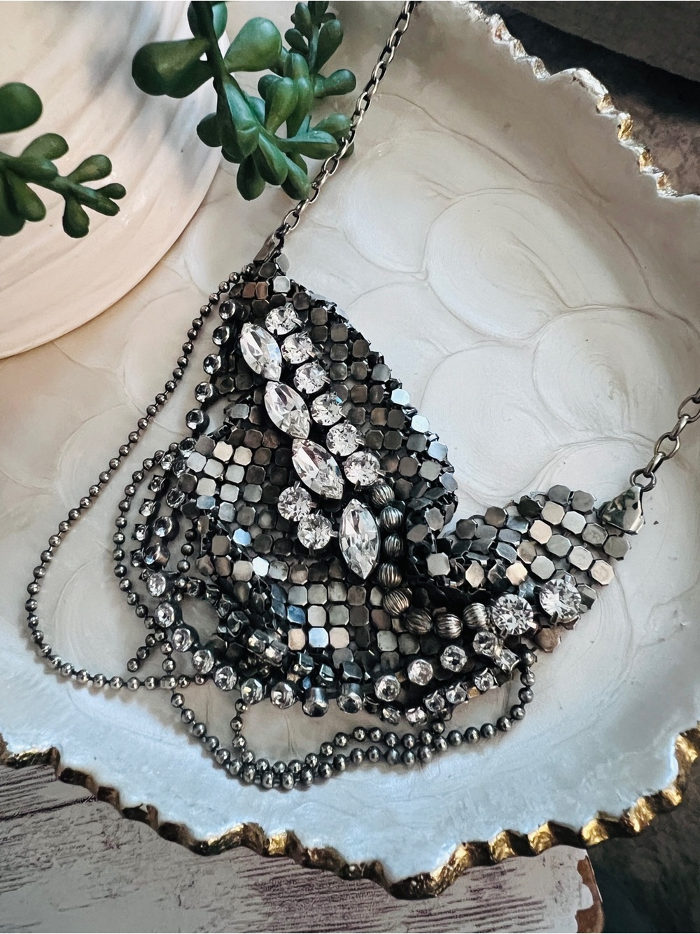 Sorrelli Crystal Gunmetal Statement Necklace